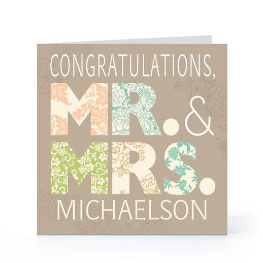 Mr. and Mrs. wedding card