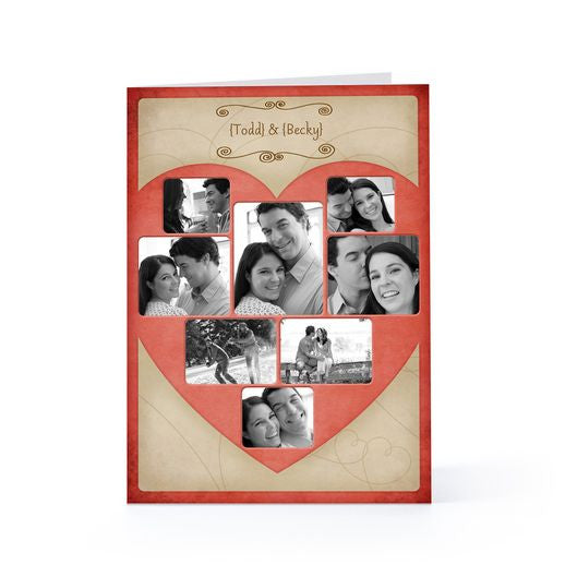 love heart photo wedding card