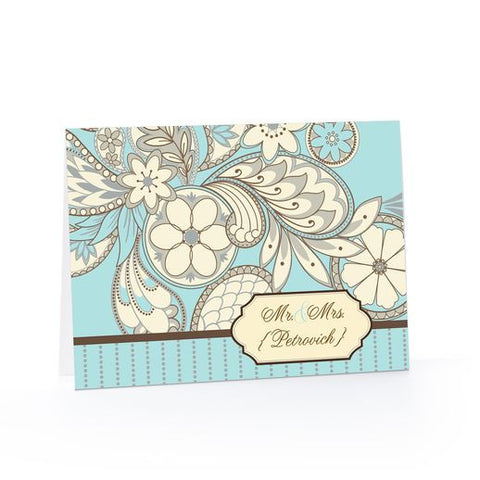 Mr. and Mrs. Vintage Floral Wedding Card